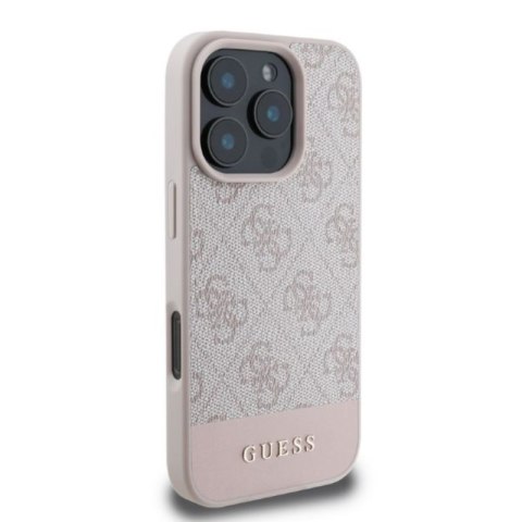 Guess 4G Bottom Stripe - Etui iPhone 16 Pro (różowy)