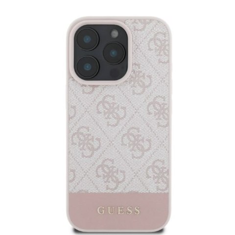 Guess 4G Bottom Stripe - Etui iPhone 16 Pro (różowy)