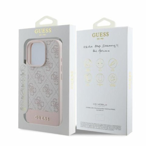 Guess 4G Bottom Stripe - Etui iPhone 16 Pro (różowy)