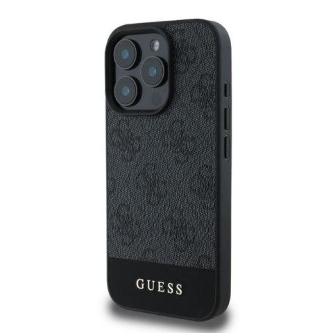 Guess 4G Bottom Stripe - Etui iPhone 16 Pro (szary)
