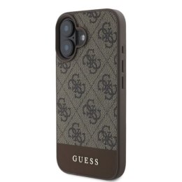 Guess 4G Bottom Stripe - Etui iPhone 16 (brązowy)
