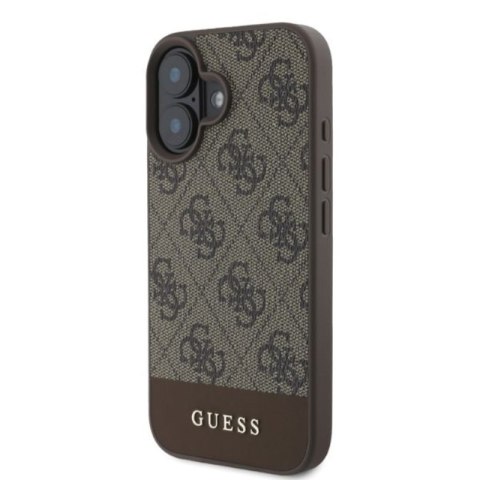 Guess 4G Bottom Stripe - Etui iPhone 16 (brązowy)