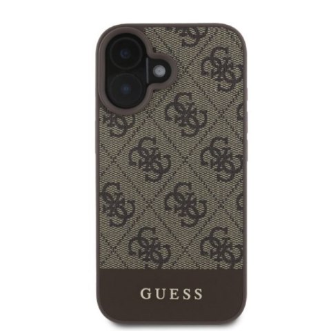 Guess 4G Bottom Stripe - Etui iPhone 16 (brązowy)