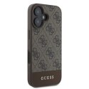 Guess 4G Bottom Stripe - Etui iPhone 16 (brązowy)