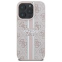 Guess 4G Printed Stripes MagSafe - Etui iPhone 16 Pro Max (różowy)