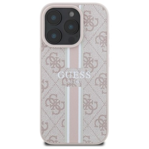 Guess 4G Printed Stripes MagSafe - Etui iPhone 16 Pro Max (różowy)
