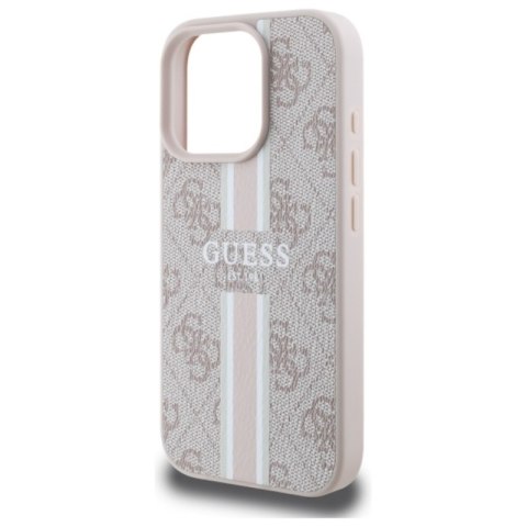 Guess 4G Printed Stripes MagSafe - Etui iPhone 16 Pro Max (różowy)