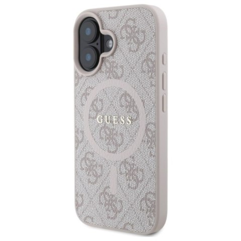 Guess 4G Ring Classic Logo MagSafe - Etui iPhone 16 (różowy)