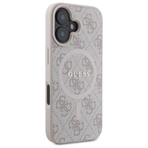 Guess 4G Ring Classic Logo MagSafe - Etui iPhone 16 (różowy)