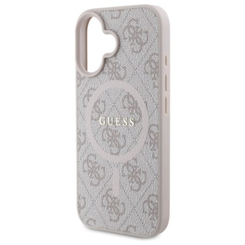 Guess 4G Ring Classic Logo MagSafe - Etui iPhone 16 (różowy)