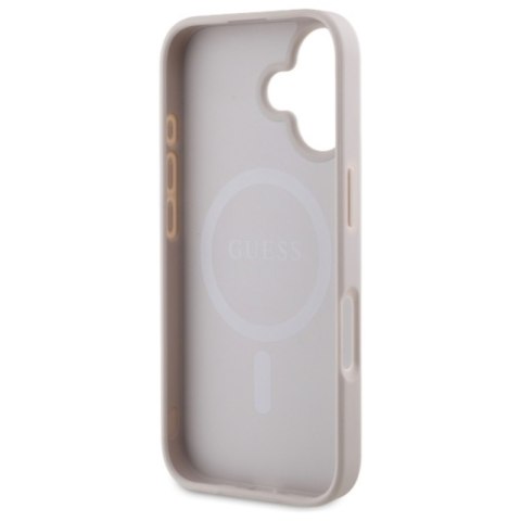 Guess 4G Ring Classic Logo MagSafe - Etui iPhone 16 (różowy)