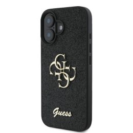 Guess Fixed Glitter Big 4G - Etui iPhone 16 Plus (czarny)