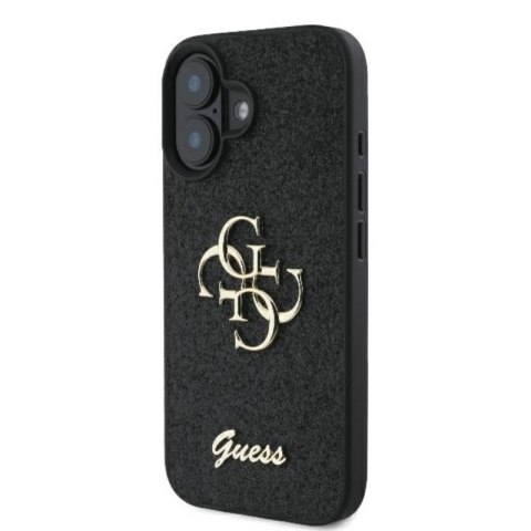 Guess Fixed Glitter Big 4G - Etui iPhone 16 Plus (czarny)