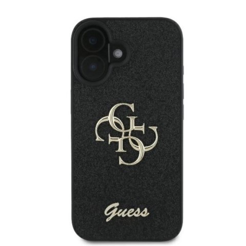 Guess Fixed Glitter Big 4G - Etui iPhone 16 Plus (czarny)