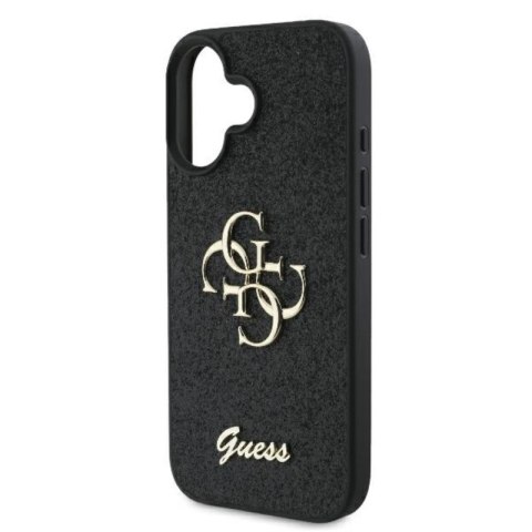Guess Fixed Glitter Big 4G - Etui iPhone 16 Plus (czarny)