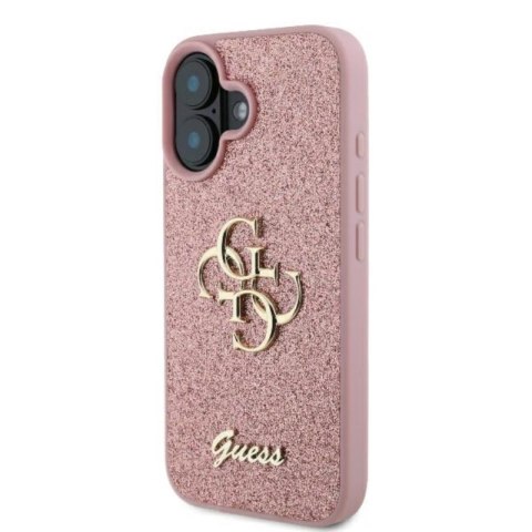 Guess Fixed Glitter Big 4G - Etui iPhone 16 Plus (różówy)