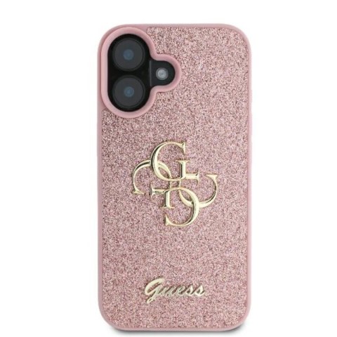 Guess Fixed Glitter Big 4G - Etui iPhone 16 Plus (różówy)