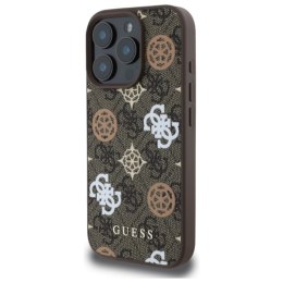 Guess Peony On 4G Background MagSafe - Etui iPhone 16 Pro Max (brązowy)