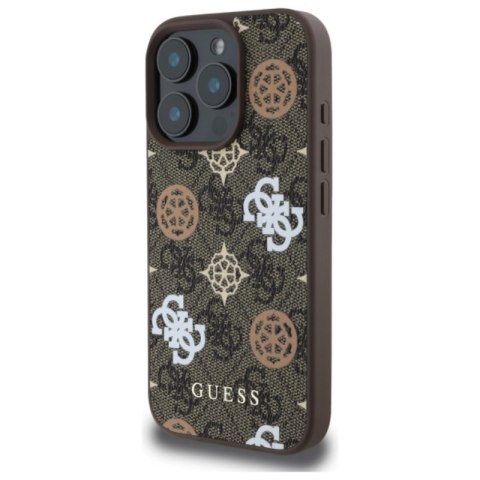 Guess Peony On 4G Background MagSafe - Etui iPhone 16 Pro Max (brązowy)