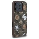 Guess Peony On 4G Background MagSafe - Etui iPhone 16 Pro Max (brązowy)