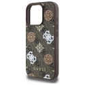 Guess Peony On 4G Background MagSafe - Etui iPhone 16 Pro Max (brązowy)
