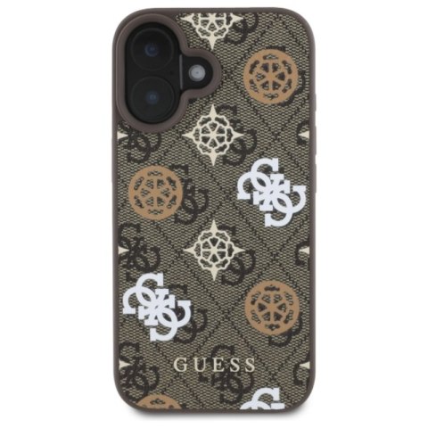 Guess Peony On 4G Background MagSafe - Etui iPhone 16 (brązowy)