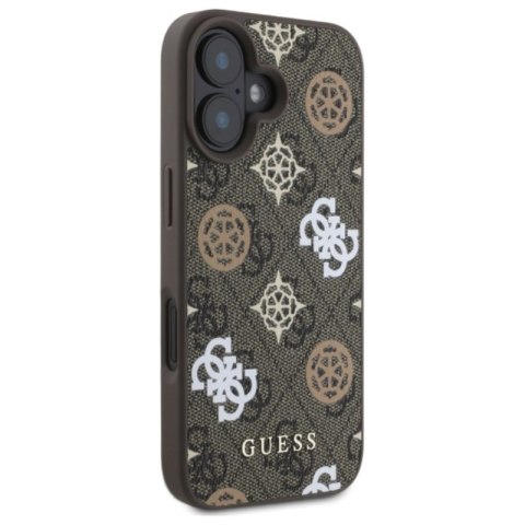 Guess Peony On 4G Background MagSafe - Etui iPhone 16 (brązowy)
