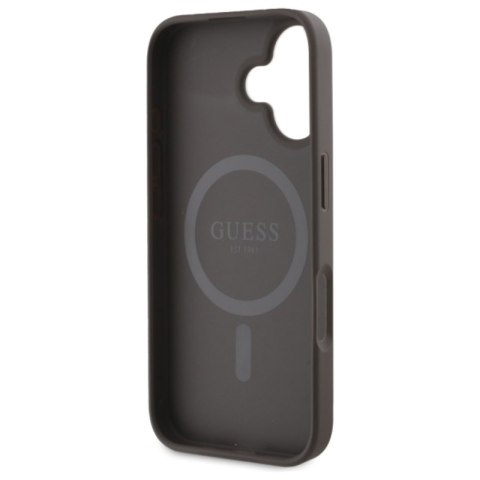 Guess Peony On 4G Background MagSafe - Etui iPhone 16 (brązowy)