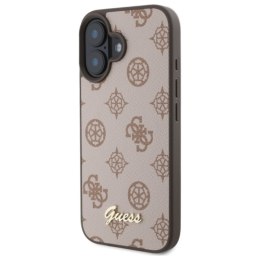 Guess Peony Script MagSafe - Etui iPhone 16 (brązowy)