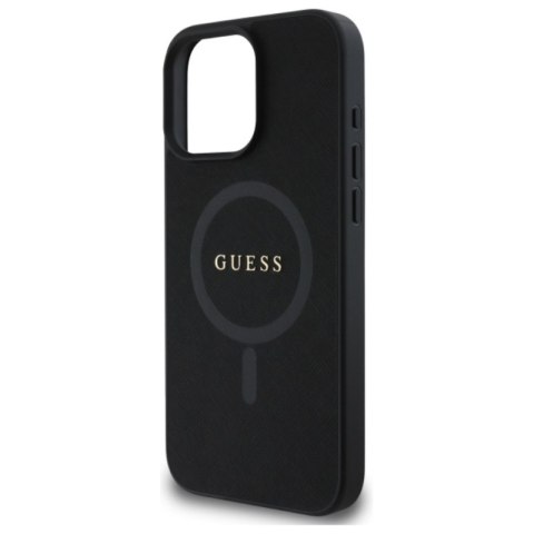 Guess Saffiano Classic Logo MagSafe - Etui iPhone 16 Pro Max (czarny)