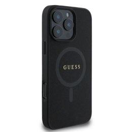 Guess Saffiano Classic Logo MagSafe - Etui iPhone 16 Pro (czarny)