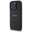 Guess Saffiano Peony Classic Logo MagSafe - Etui iPhone 16 Pro Max (czarny)
