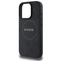 Guess Saffiano Peony Classic Logo MagSafe - Etui iPhone 16 Pro Max (czarny)