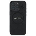 Guess Saffiano Peony Classic Logo MagSafe - Etui iPhone 16 Pro (czarny)