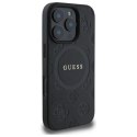Guess Saffiano Peony Classic Logo MagSafe - Etui iPhone 16 Pro (czarny)