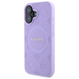 Guess Saffiano Peony Classic Logo MagSafe - Etui iPhone 16 (fioletowy)