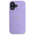 Guess Saffiano Peony Classic Logo MagSafe - Etui iPhone 16 (fioletowy)