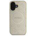 Guess Saffiano Peony Classic Logo MagSafe - Etui iPhone 16 (złoty)