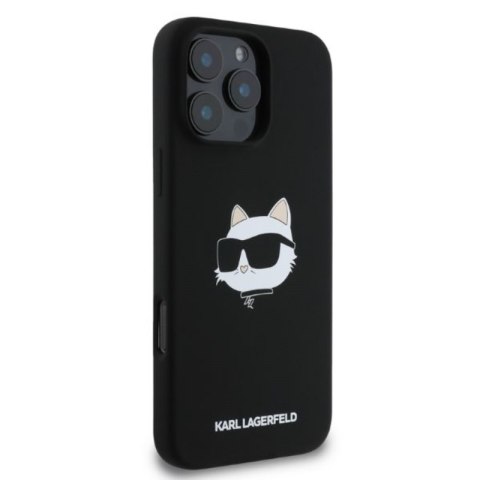 Karl Lagerfeld Silicone Choupette Head Print MagSafe - Etui iPhone 16 Pro Max (czarny)