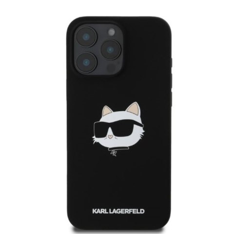 Karl Lagerfeld Silicone Choupette Head Print MagSafe - Etui iPhone 16 Pro Max (czarny)