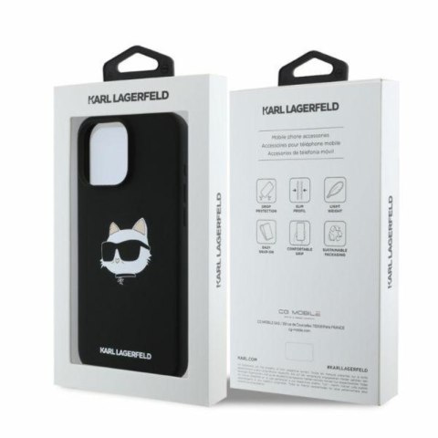 Karl Lagerfeld Silicone Choupette Head Print MagSafe - Etui iPhone 16 Pro Max (czarny)