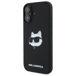 Karl Lagerfeld Silicone Choupette Head Print MagSafe - Etui iPhone 16 (czarny)