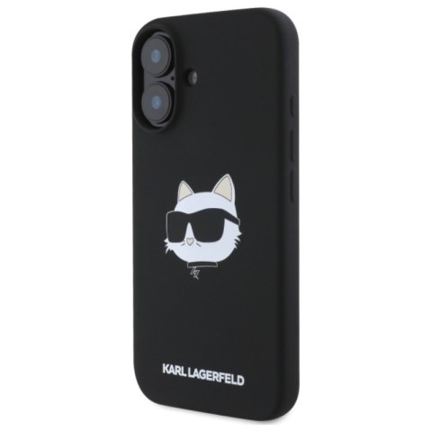 Karl Lagerfeld Silicone Choupette Head Print MagSafe - Etui iPhone 16 (czarny)