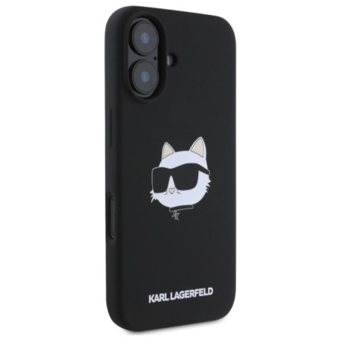 Karl Lagerfeld Silicone Choupette Head Print MagSafe - Etui iPhone 16 (czarny)