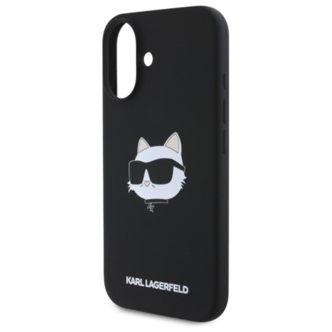Karl Lagerfeld Silicone Choupette Head Print MagSafe - Etui iPhone 16 (czarny)