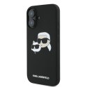 Karl Lagerfeld Silicone Double Heads Print MagSafe - Etui iPhone 16 Plus (czarny)