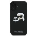Karl Lagerfeld Silicone Double Heads Print MagSafe - Etui iPhone 16 Plus (czarny)