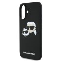 Karl Lagerfeld Silicone Double Heads Print MagSafe - Etui iPhone 16 Plus (czarny)