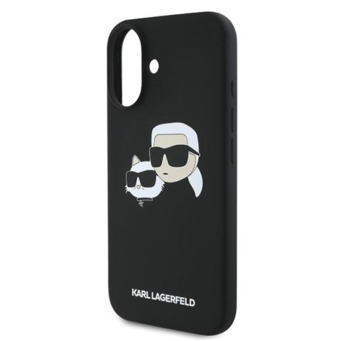 Karl Lagerfeld Silicone Double Heads Print MagSafe - Etui iPhone 16 Plus (czarny)