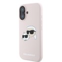 Karl Lagerfeld Silicone Double Heads Print MagSafe - Etui iPhone 16 Plus (różowy)